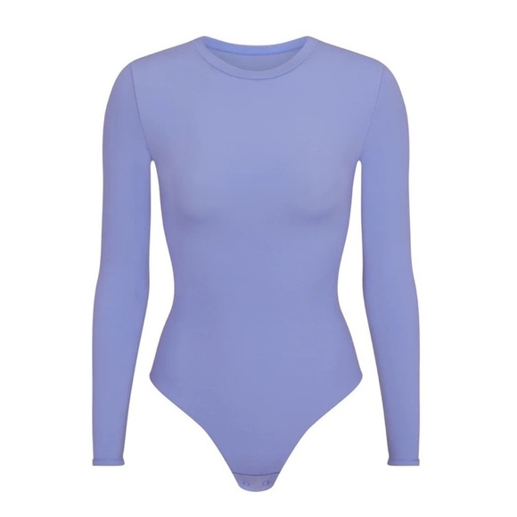 💙 NEW skims fits everybody long sleeve crewneck bodysuit htf cielo blue 2X - Picture 2 of 6